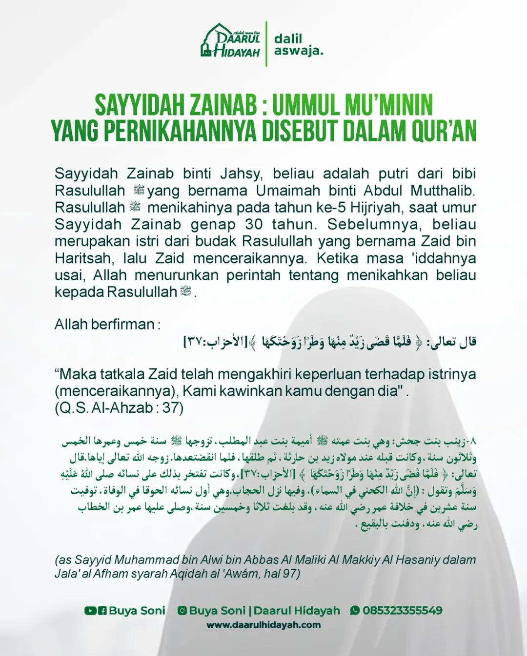 Sayyidah Zainab : Ummul Mu’minin yang Pernikahannya disebut dalam Qur’an