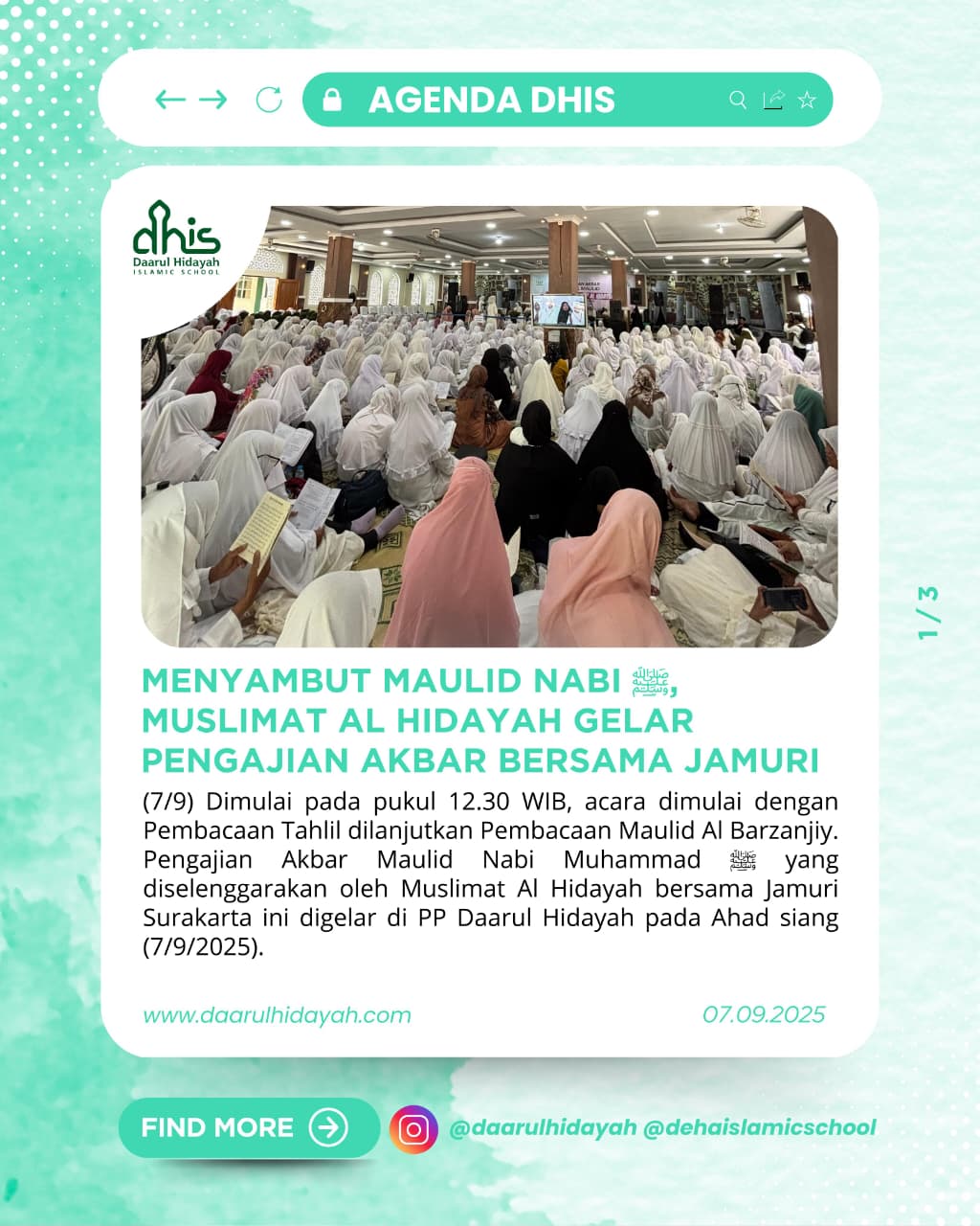 Menyambut Maulid Nabi, Muslimat Al Hidayah Gelar Pengajian Akbar Bersama JAMURI 