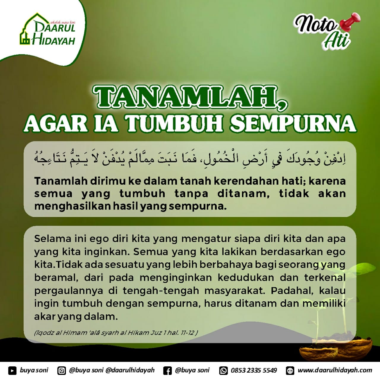 TANAMLAH, AGAR IA TUMBUH SEMPURNA