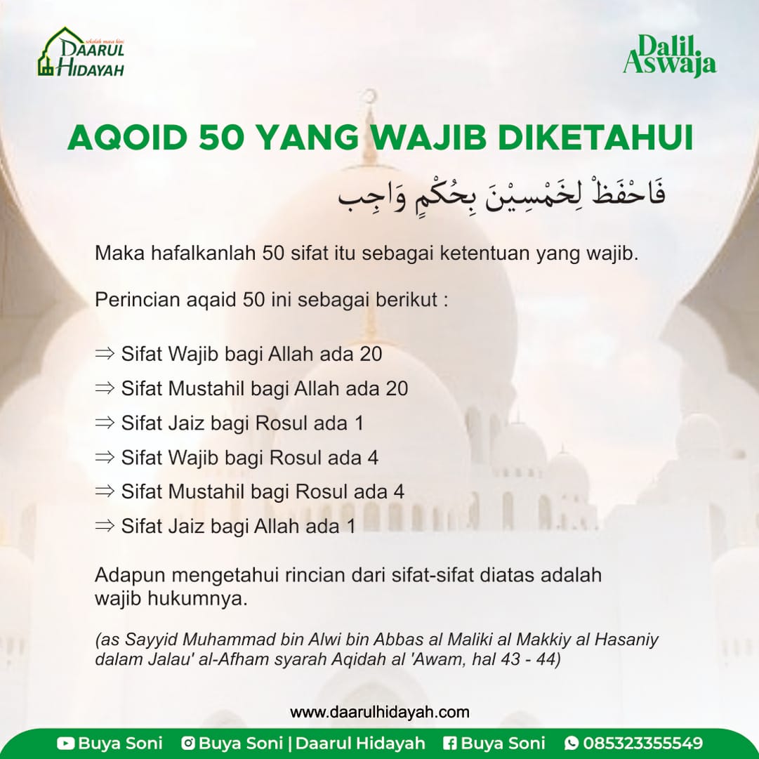 Aqoid 50 Yang Wajib Diketahui