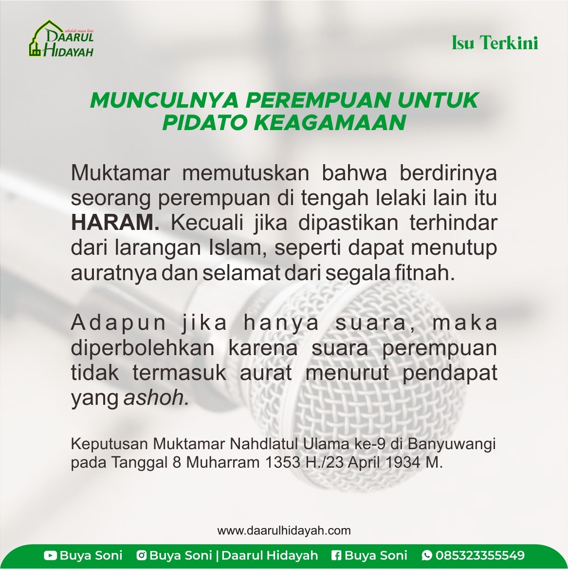 MUNCULNYA PEREMPUAN UNTUK PIDATO KEAGAMAAN