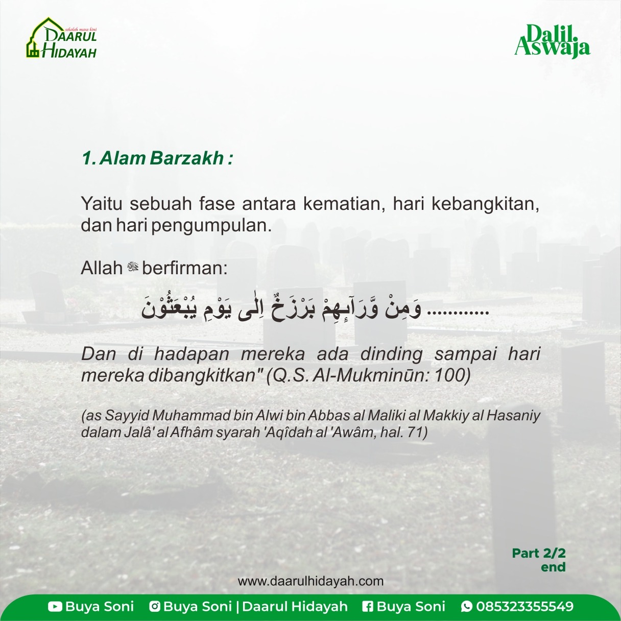 IMAN KEPADA HARI AKHIR (Part 1 : Alam Barzakh)