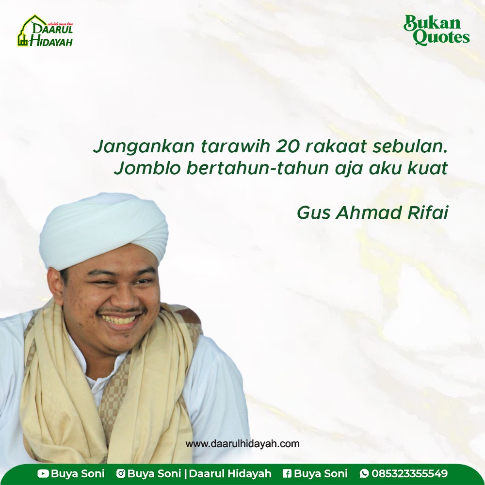 Jangankan tarawih 20 rakaat sebulan.