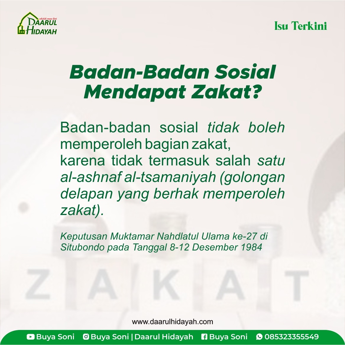 Badan-Badan Sosial Mendapat Zakat?