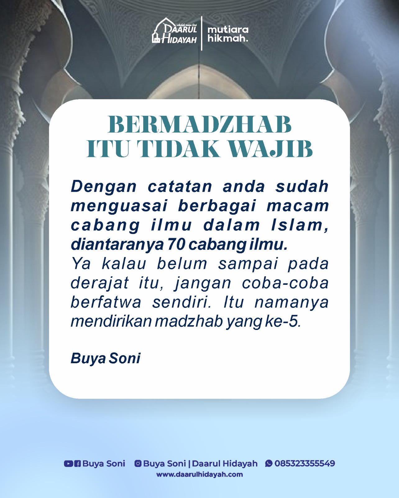 BERMADZHAB ITU TIDAK WAJIB